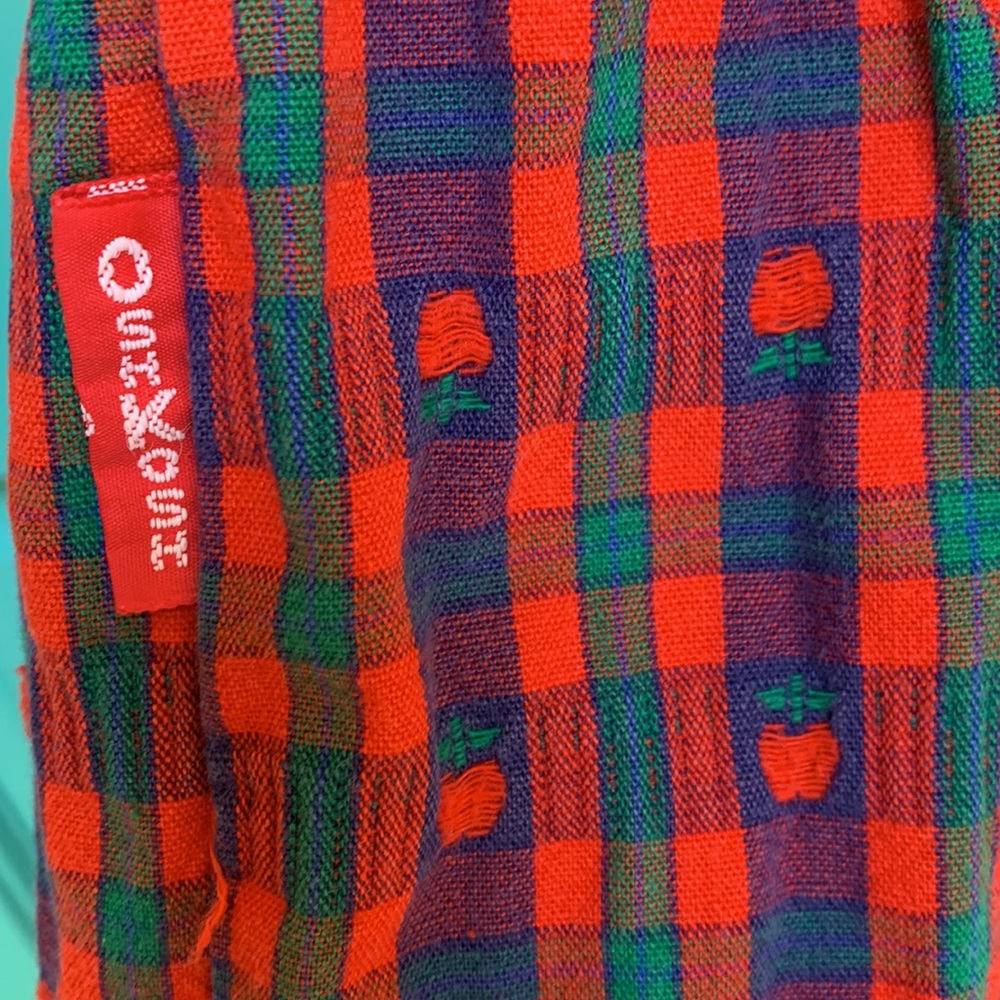 Vintage Osh Kosh The Genuine Article Plaid Apple School Dress Jumper Size 5 - Picture 11 of 12